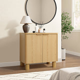 Modern Oak Wood Storage Cabinet, 28.3'' W