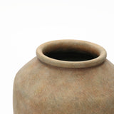 Rustic Golden Brown Round Terracotta Vase,12.2''