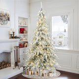 Pre-Lit Flocked Sweeping Christmas Branches Tree,7.5Ft