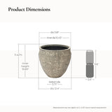 Round Planter Pot, Rustic Flower Pot with Drainage Hole 12.4'' Dia