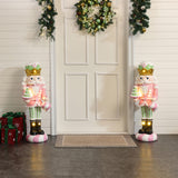Christmas Nutcracker Pink Soldier with Candy Tree Lights, 3ft