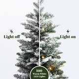 Artificial Flocked Fir Christmas Tree with Lights, 4ft