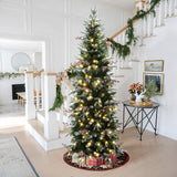 Pre-Lit Green Artificial  Pencil  Christmas Tree,6.5Ft