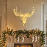 Christmas Moose Head Decoration with Lights and Timer, 14"H