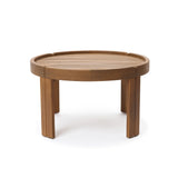 Acacia Wood Outdoor Round Coffee Table, 27.5" Dia
