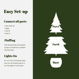 Pre-Lit Green Full Christmas Tree Potted,3.9Ft