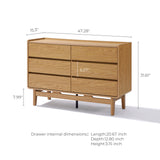 Modern Wood Storage Horizontal Dresser with 2-Drawers,Oak