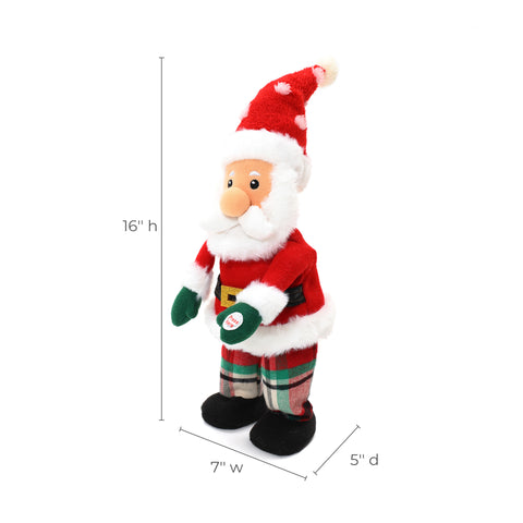 Santa animated singing battery-powered plush toy, 16" tall