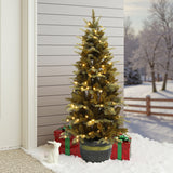 Pre-Lit Gold Branches Christmas Trees with Pot, 4.5ft