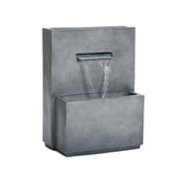 Modern gray resin waterfall fountain