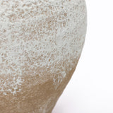 Rustic Vintage Terracotta Vase White & Brown Accent, 11"