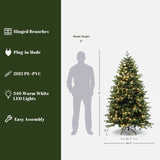 Pre-Lit Gradient Green Full Pine Christmas Tree ,6Ft