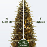 Pre-Lit Gold Branches Christmas Trees with Pot, 4.5ft