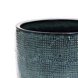 Marina gray glazed round ceramic planter, 13.98" h