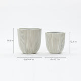 Palermo striped indoor/outdoor planters, set of 2