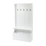 White MDF Hall Tree with Storage Bench