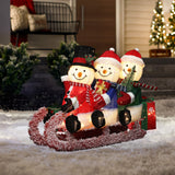 Snowman Family Trio Lights Outdoor Holiday Decoration, 12"H