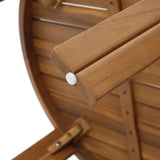 Acacia Wood Outdoor Round Coffee Table, 27.5" Dia