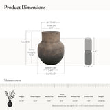Round Terracotta Vase – 11.4″ Brown Ombre Handcrafted Rustic Accent