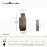 Brown Ombre Tall Terracotta Vase, 14.8" h