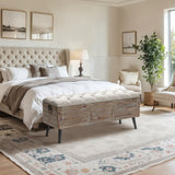 Rustic Farmhouse Upholstered Storage Bench for Entryway or End of Bed, 47.2" W