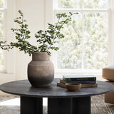 Brown ombre round Terracotta Vase, 11.1" h