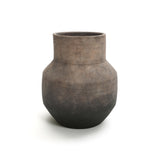 Round Terracotta Vase – 11.4″ Brown Ombre Handcrafted Rustic Accent