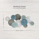 Multi-Color Metal Floral Layered Plates Wall Art