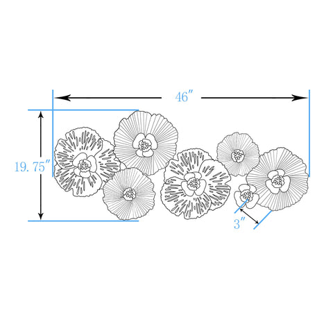Multi-Color Distressed Flower Metal Wall Decor