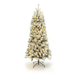 7ft Pre-Lit Snow-Flocked Artificial Christmas Tree - LuxenHome