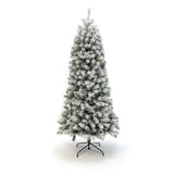 7ft Pre-Lit Snow-Flocked Artificial Christmas Tree - LuxenHome