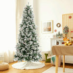 living-room-decoration-with-6.5ft-pre-lit-flocked-artificial-christmas-tree