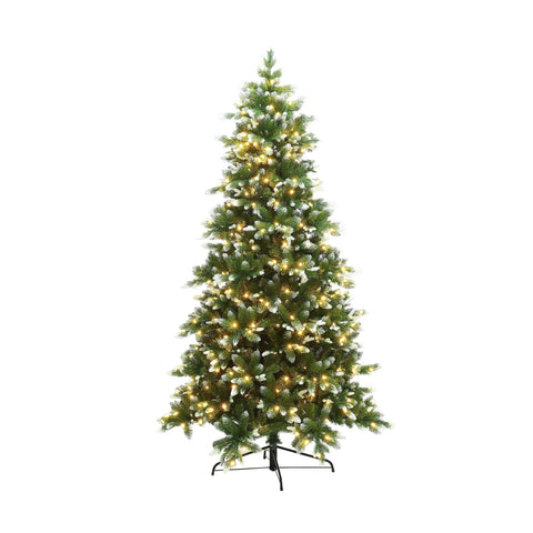 7.5Ft Pre-Lit Snow-Kissed Artificial Christmas Tree