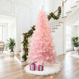 6.5Ft Pre-Lit Pink Full Artificial Christmas Tree