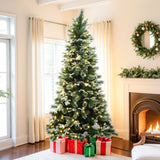 Pre-Lit Christmas Snow-Flocked Christmas Tree, 7.5ft