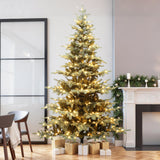 Pre-Lit Gold Christmas Tree with Stand,7ft