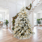Pre-Lit Snowy Branches Christmas Tree with Stand,6.5Ft