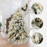 Pre-Lit Snowy Branches Christmas Tree with Stand,6.5Ft