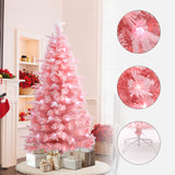 Pre-Lit Fiber Optic Pink Christmas Tree with lights,6ft