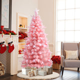 Pre-Lit Fiber Optic Pink Christmas Tree with lights,6ft