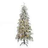 Pre-Lit Slim Cedar Christmas Tree with Stand,6.5ft