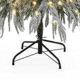 Pre-Lit Slim Cedar Christmas Tree with Stand,6.5ft