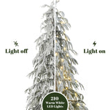 Pre-Lit Slim Cedar Christmas Tree with Stand,6.5ft