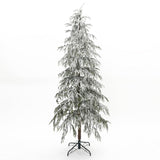 Pre-Lit Snowy Slim Artificial Cedar Christmas Tree, 7.5ft