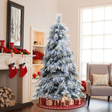 Pre-Lit Artificial Branches Snowy Christmas Tree, 6ft