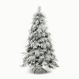 Pre-Lit Artificial Branches Snowy Christmas Tree, 6ft