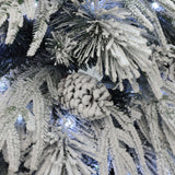 Pre-Lit Artificial Branches Snowy Christmas Tree, 6ft