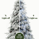Pre-Lit Artificial Branches Snowy Christmas Tree, 6ft