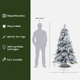 Pre-Lit Artificial Branches Snowy Christmas Tree, 6ft