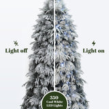 Pre-Lit Full Pine Christmas Tree with Pinecone,7Ft